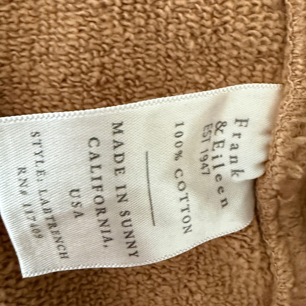 NWOT Frank & Eileen Belfast  Trench Coat Triple Fleece Camel L - Picture 2 of 3